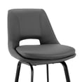 thumbnail image 6 of Armen Living Indoor Carise Gray Faux Leather and Black Metal Swivel 30" Bar Stool, 6 of 11