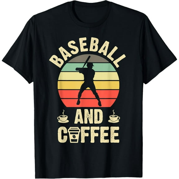 I like Baseball & Coffee Funny vintage Sport lover gift Funny Creative Graphic T-Shirt