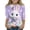 Light Purple, variant on Drmagiyhm Girls Easter Shirt Size 10-12 Cute Bunny and Egg Print T Shirt Casual Loose Crewneck Shirt Kids Easter Clothes