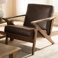 thumbnail image 2 of Bowery Hill Faux Leather Accent Arm Chair in Brown and Brown, 2 of 6