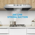 thumbnail image 2 of Midea 30-inch Under Cabinet Range Hood, 200 CFM, Ductless, Stainless Steel, MVU30W2AST, New, 2 of 5