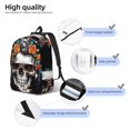 thumbnail image 4 of Yiaed Flower Horn Skull A Print Backpack, Premium Laptop Backpack, Travel Backpack for Women, Lightweight Backpacks, Comfortable Back Pack-Small, 4 of 5