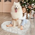 thumbnail image 4 of Unique Bargains Heart Shaped Faux Fur Shag Area Rug 2.3Ft x 3Ft White+Black, 4 of 8