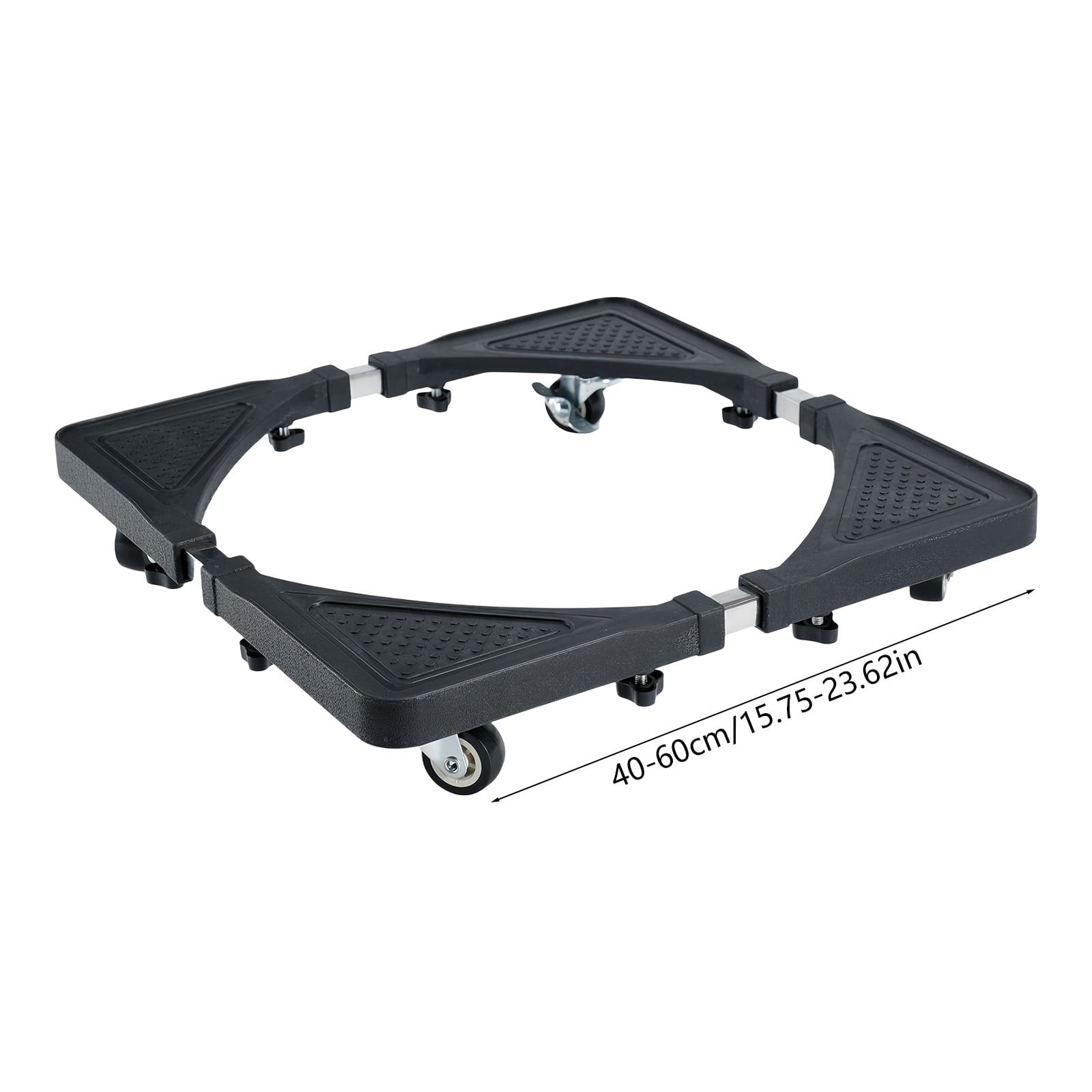 Adjustable Washing Machine Tray 16.3x7.4 Inch, Extendable Rolling Dolly with 360° Wheels, Heavy Duty Appliance Mobile Base for Refrigerator Water Heater, Drainage Hole Leak Proof