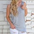 thumbnail image 2 of Mujeres verano moda Color sólido Sexy Casual espalda descubierta cuello redondo suelto sin mangas camisetas sin mangas pulóver Pompotops lopia993834, 2 of 7