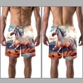 thumbnail image 3 of luoweisi Men's Beach Shorts Quick Dry Swim Trunks with Mesh Lining Horse L, 3 of 5