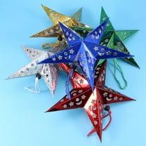 UNOMOR 8pcs Hanging Paper Stars Ceiling Decorations for Wedding Birthday Events in Silver