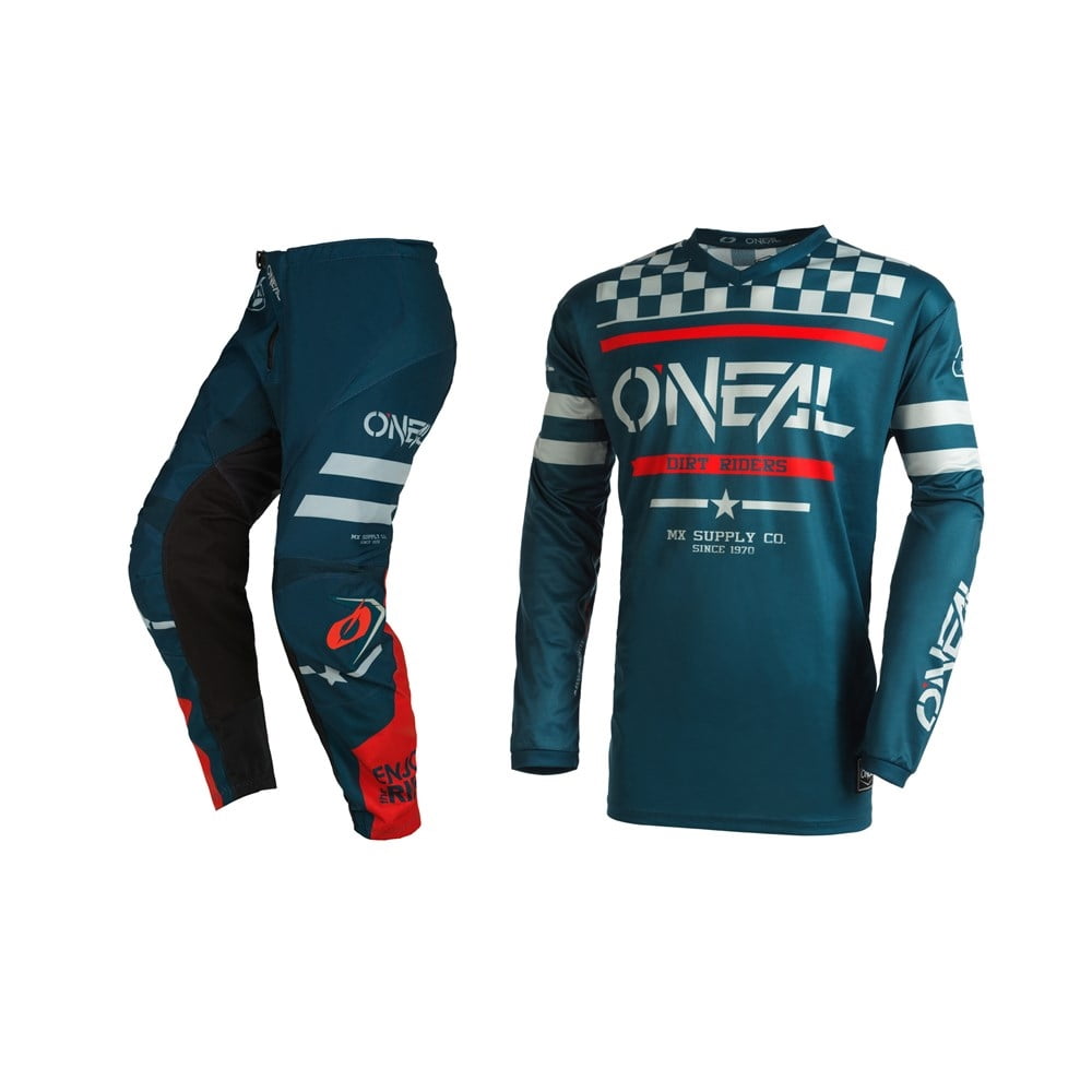 Oneal Element Squadron Teal/Grey Jersey Pant Combo (X-Large / Pant W36)
