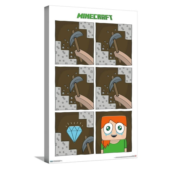 Minecraft - Simple Comic Alex Cry Canvas Wall Poster, 14.725" x 22.375"