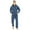 Z03-03Blue, variant on TBWNWG Men's Pajama & Loungewear Jumpsuit Solid Color Long Sleeve Zip Hoodie Sleepwear for Comfort and Style,Sizes L