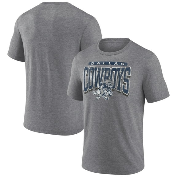 Men's Heather Gray Dallas Cowboys Warped Block Tri-Blend T-Shirt