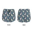 thumbnail image 5 of Picia Cute Rabbit Floral Pattern Women's 2 in 1 Athletic Running Shorts High Waisted Workout Casual Gym Sweat Shorts with Comfy Liner Zipper Pockets-XX-Large, 5 of 9