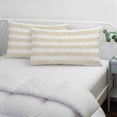 thumbnail image 4 of Beige Stripe Body Pillow Cover, Pillowcase Protectors with Zipper, Breathable Decorative Throw Pillow Case Cover, Vintage Country Geometric Linen Texture Pillow Shams for Couch Sofa 24x36Inch, 4 of 8