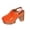 #390-Orange, variant on Women's Heel Platform Sandals – Solid Color Closed Toe Design with Thick Sole for Casual Summer Wear