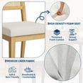 thumbnail image 2 of Modern Dining Chairs Set of 2 – Natural Color Armless Rattan Chairs with Upholstered Linen Seats, Breathable Backrests & Durable Wooden Frames for Home & Restaurant Use, 2 of 8