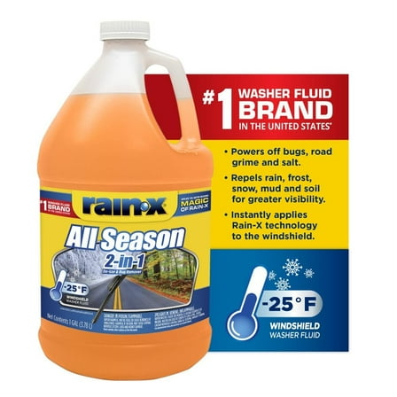 Rain-X All Season 2-In-1 Windshield Washer -25F - 1 Gallon Pack of 6