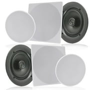 PYLE PDIC16106 - 10.0" In-Wall / In-Ceiling Speakers, 2-Way Flush Mount Home Speaker Pair, 300 Watt