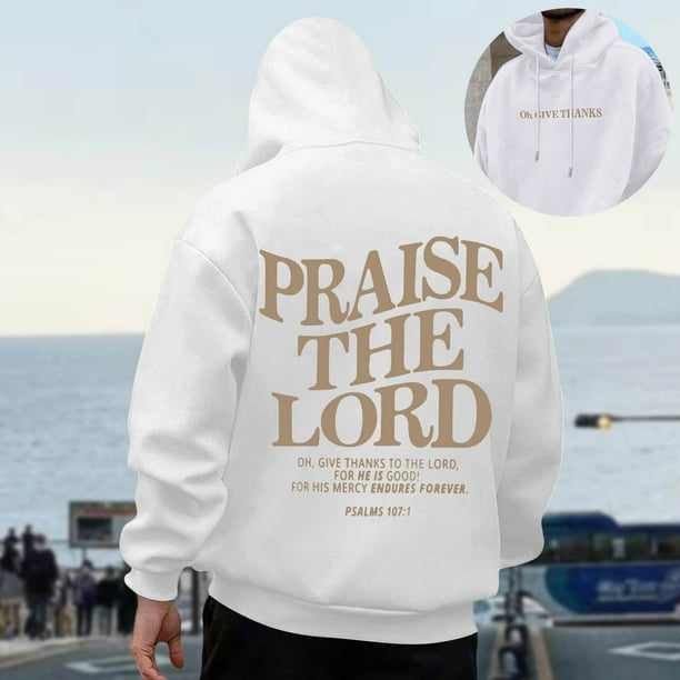 MHFRRA Sudadera con Capucha para Hombre, de Manga Larga, Informal, con Diseño Estampado, para Uso Diario, para El Hogar, Al Aire Libre, Senderismo, Otoño E Invierno, Tela Suave y Cómoda Blanco