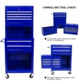 thumbnail image 4 of Heavy-Duty 6-Drawer Rolling Tool Chest Cabinet - Blue Powder-Coated Metal w/ Wheels &amp; Brakes - 220lbs Capacity - Garage, Workshop, Mobile Storage Solution, 4 of 24