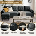 thumbnail image 4 of Jarenie Modern Sectional Sofa Couch with Reversible Chaise L Shaped Couch 4-Seat Convertible Sofa for Living Room, 4 of 7