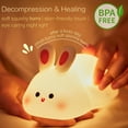 thumbnail image 2 of YUNOVA Squishy Bunny Night Light - Rechargeable Dimmable Nursery Lamp, Cute Easter Decor & Baby Shower Gift, BPA-Free Kids Bedroom Lighting with Touch Control & Timer (Rabbit), 2 of 6