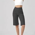thumbnail image 2 of Taqqpue Women's Bermuda Long Yoga Shorts 14" Knee Length High Waisted Athletic Shorts with Pockets Stretch Soft Loose Casual Summer, 2 of 8