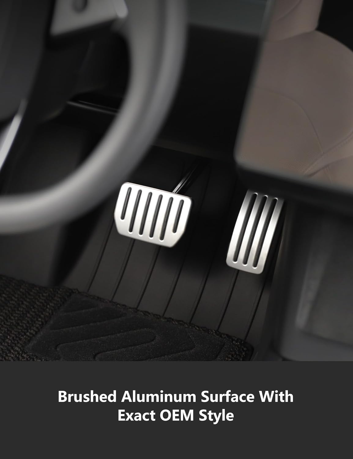 Aluminum Self-Flip Lock Performance Pedal Sets Accelerator Brake Pedals Cover for Tesla Model 3 Highland 2024+/Model Y Juniper 2025+ Non-Slip Protector Accessories Foot Pedal Pad Replacement