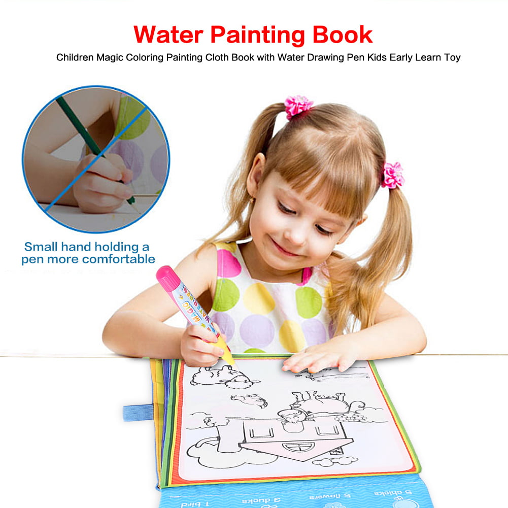 VONTER Water Doodle Book - Kids Painting Writing Doodle Toy Book - Color  Doodle Drawing Book Bring Magic Pens Educational Toys for Age 3 4 5 6 7 8 9  10 11 12 Year Old Girls Boys Age Toddler Gift 