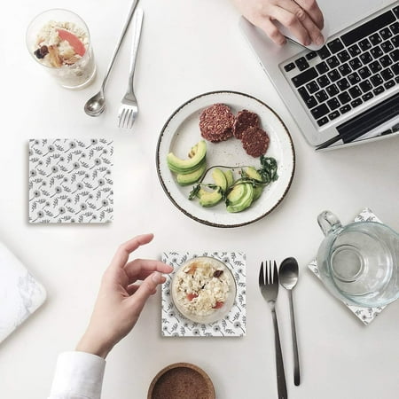 

KXMDXA Dandelion Set of 8 Coaster for Drinks Absorbent Ceramic Stone Coasters Cup Mat with Cork Base for Home Kitchen Room Coffee Table Bar Decor