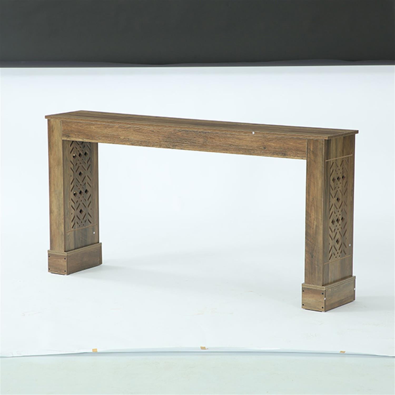 Demi Bonn 63" Wood Console Table, Farmhouse Sofa Table Hallway Table, Foyer Display Table, Brown