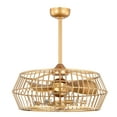 thumbnail image 5 of Marcelin 26.8 in. Indoor Gold Finish Ceiling Fan with Light Kit and Remote, 5 of 5