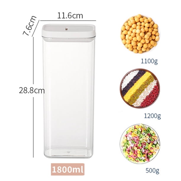 Caja Hermética de Almacenamiento de Alimento de Cocina, Sin BPA, para de o , 1800 ml 1800ML perfecl contenedor de almacenamiento de cocina