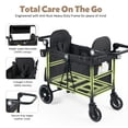 thumbnail image 4 of LINLUX 2 Kids Wagon Stroller, Foldable Outdoor 2-Seat Stroller Wagon, Removable Canopy, 55 Pound, Black, 4 of 7