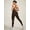 Brown, variant on Women's Workout Jumpsuit Criss Cross Backless Yoga Tummy Control Athletic One Piece Pants Romper