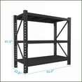 thumbnail image 4 of Industrial Shelving Rack, 3-Tier Heavy Duty Steel Adjustable, 51.2”W x23.6”D x47.3”H | Metal | Black, 4 of 10