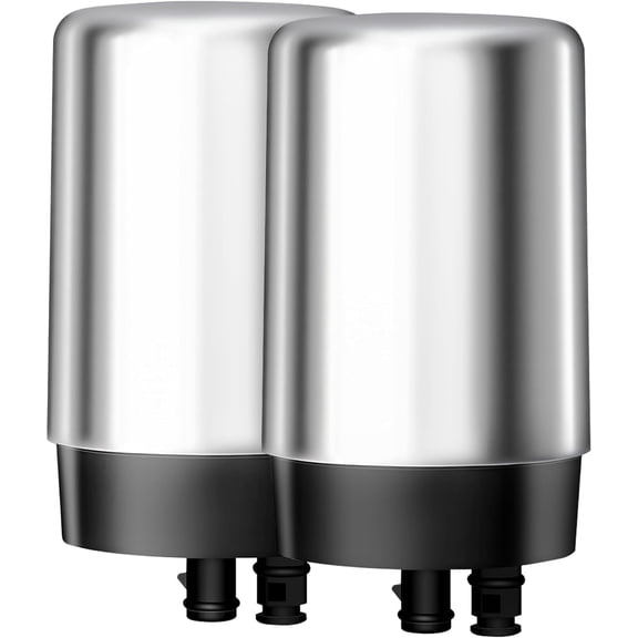 AQUA CREST Faucet Water Filter, Replacement for Brita® Filter, Brita® 36311 On Tap Water Filtration System, FR-200, FF-100, 100 Gallons, Chrome (2 Packs)