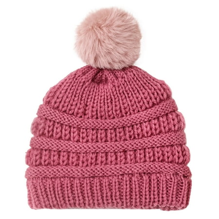 

ASEIDFNSA Kids Stocking Cap Hats for Boys Toddler Baby Boys Girls Knitted Cap Beaniess Pompom Elastics Turban Winter Warm Hat