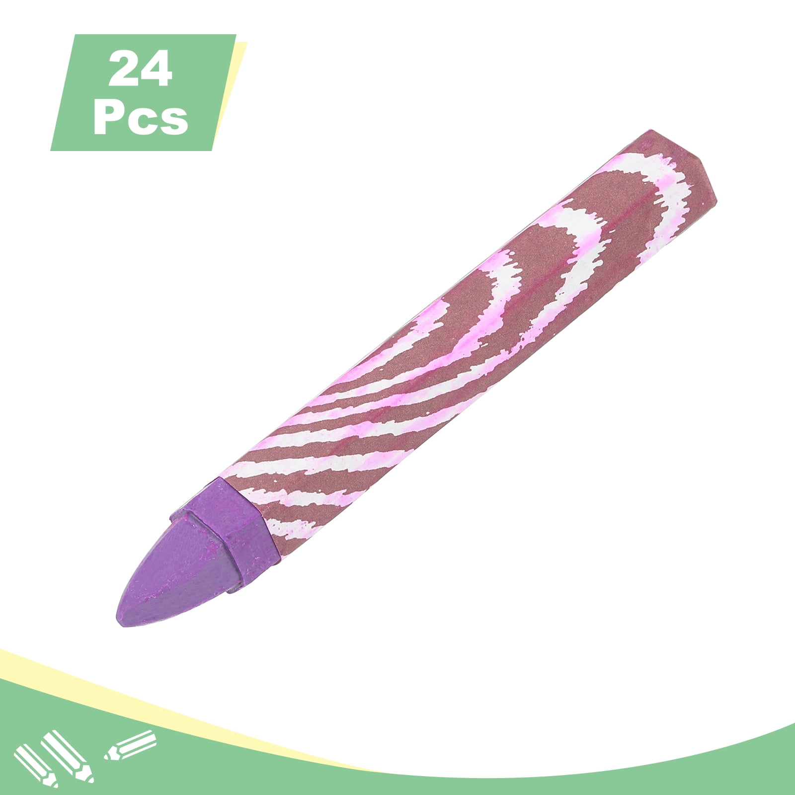 Uxcell Lumber Marking Crayons, 24 Pcs Purple Hex Wax Tire Marker, 4.1" x 0.59" Hex Waterproof Drawing Crayons Furniture Marker for Wood, Glass, Cartons, Cloth, Stone, Ceramics