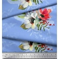 thumbnail image 2 of Soimoi polyester Crepe Fabric Dot,Leaves & Anemone Flower Print Fabric by Yard 52 Inch Wide, 2 of 3