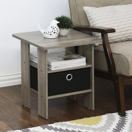 Furinno 2-11157GYW Petite End Table Bedroom Night Stand ...