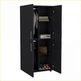 thumbnail image 3 of Armoires & Wardrobes | 70.8" 4-Door Black Wardrobe Closet with 6 Shelves & 2 Hanging Rods | Particle Board, 3 of 7