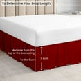 thumbnail image 4 of CCNY Dust Ruffled Style Bed Skirt Twin XL size Adjustable Elastic 11" Drop Length Microfiber Made Blood Red Bedskirts, 4 of 5