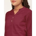 thumbnail image 6 of Moomaya Solid Color Tops, 3/4Th Roll-Up Sleeve V-Neck Formal Summer Shirt Tops, 6 of 8
