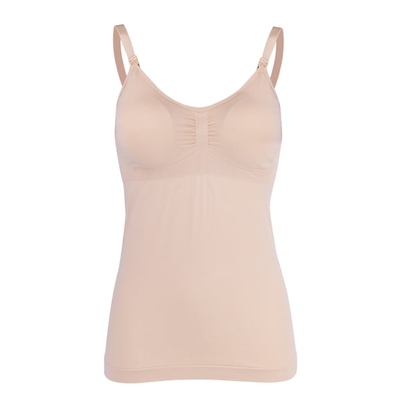 Camisa de Blusa Ecomeon Tanque de lactancia con Sujetador Incorporado L beige