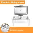 thumbnail image 6 of Electric Chafing Dish Adjustable Temp Roll Top Food Warmer, Electric Food Servers and Warmers, Food Heater Tray with Glass Lid, Heated Serving Station Buffet for Wedding, Catering Events (D), 6 of 9