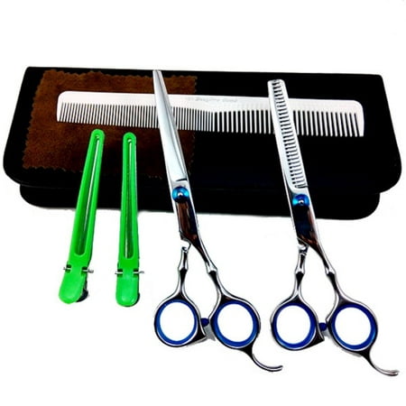 Professional Hair Salon Cutting Thinning Scissors Black Color Hairdressing Shears Set with (Best Professional Thinning Shears)