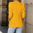 thumbnail image 5 of IUYRTFE Women's Single-Button Notched Lapel Slim Fit Blazer – Solid Color Long Sleeve Casual Suit Jacket for Office Work and Daily Wear, 5 of 6