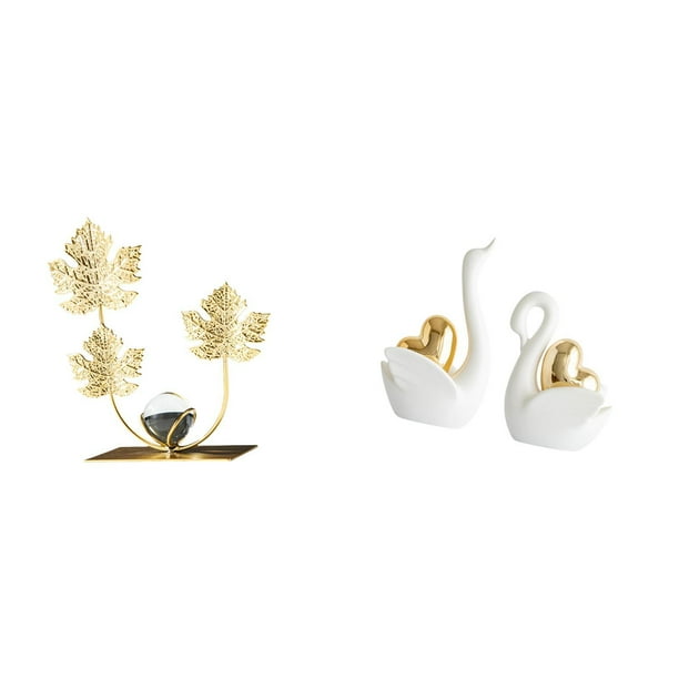 Figuras De Cisnes Con Forma De Hoja, Adorno Decorativo Para Estantería, Decoración Moderna Para El Hogar, Coleccionables, Dormitorio, Decoración Navideña, Artesanía De Mesa, Estatua De