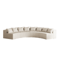 thumbnail image 5 of Newest 4-Piece Curved Modular Sectional Sofa in Corduroy with 8 Pillows for Conversation Pit,Beige, 5 of 5