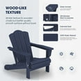 thumbnail image 6 of 2 Pieces Outdoor Patio Plastic Folding Adirondack Chair Set, Navy Blue, 6 of 10